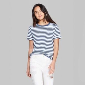 Blue and White Striped Wild Fable Shirt